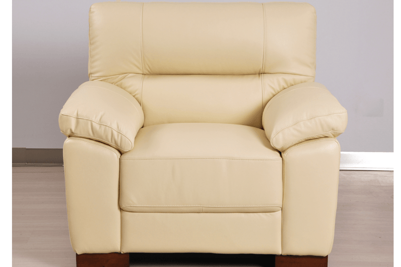 Dalmore Genuine Leather Cream 3+1 Seater Sofa Set - Furniture Instore