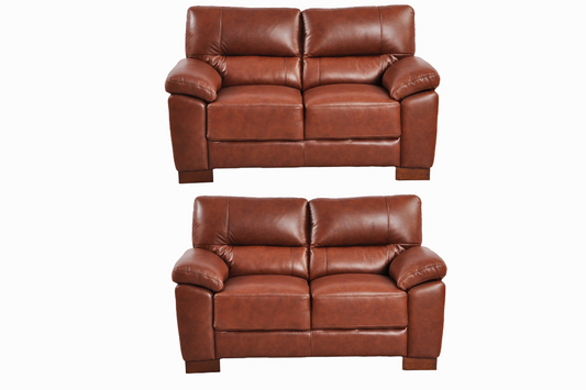 Dalmore Genuine Leather Tan 2+2 Seater Sofa Set