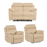 Dandrea Genuine Leather Cream Electric Power Recliner 2+1+1 Seater Sofa Set