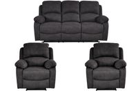 Roma Grey Fabric Electric Recliner 3+1+1 Seater Sofa Set