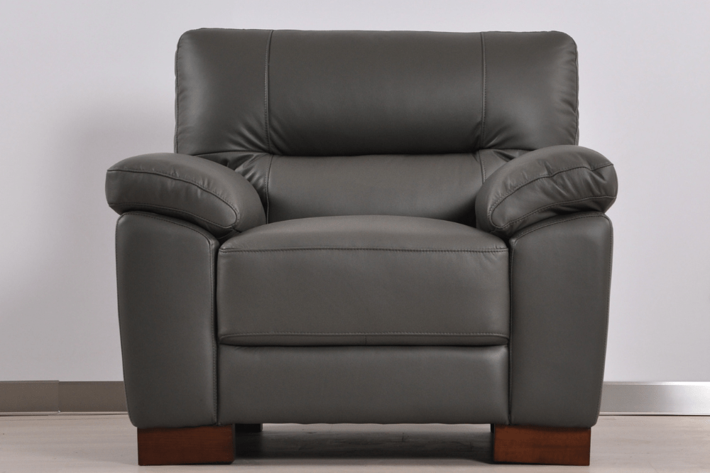 Dalmore Genuine Leather Grey 3+1 Seater Sofa Set - Furniture Instore