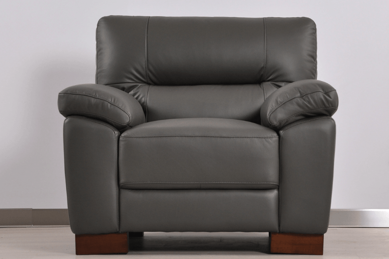 Dalmore Genuine Leather Grey 3+1 Seater Sofa Set - Furniture Instore