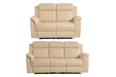 Cidliano Genuine Leather Cream Electric Power Recliner 3+2 Seater Sofa Set