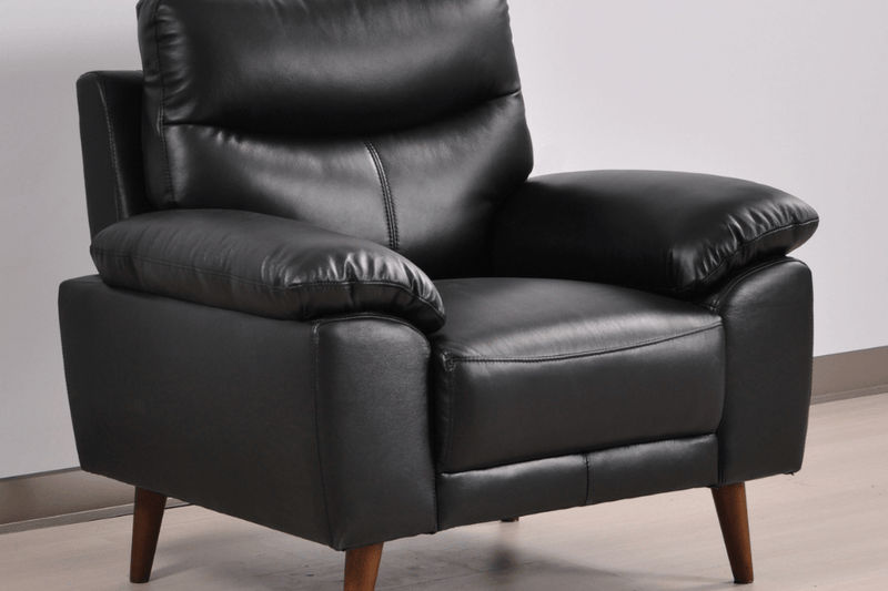 Vantage Genuine Leather Black 3+1+1 Seater Sofa Set - Furniture Instore