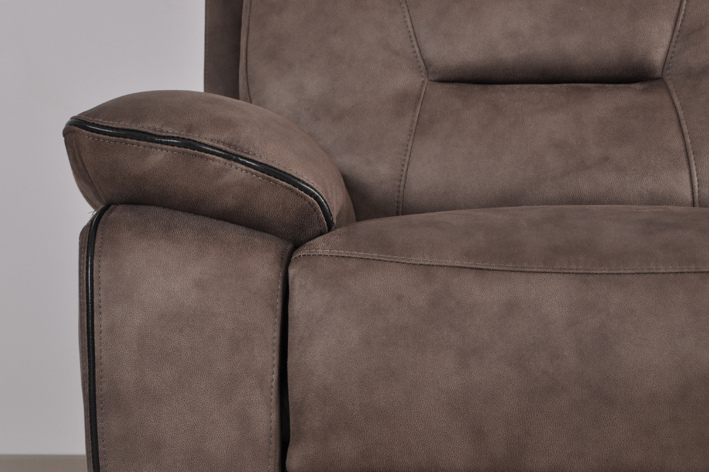Foster Brown Fabric Electric Recliner 2+2 Seater Sofa Set