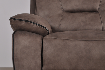 Foster Brown Fabric Electric Recliner 2+2 Seater Sofa Set