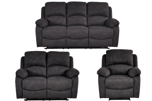 Roma Grey Fabric Electric Recliner 3+2+1 Seater Sofa Set
