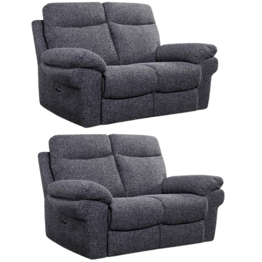 Tanya Grey Fabric Electric Recliner 2+2 Seater Sofa Set