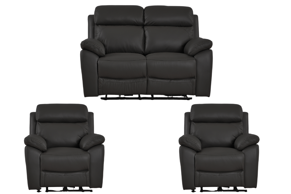 Dandrea Genuine Leather Grey Electric Power Recliner 2+1+1 Seater Sofa Set - Furniture Instore