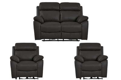 Dandrea Genuine Leather Grey Electric Power Recliner 2+1+1 Seater Sofa  Set
