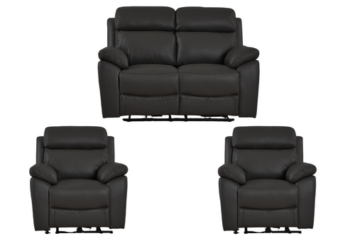 Dandrea Genuine Leather Grey Electric Power Recliner 2+1+1 Seater Sofa  Set