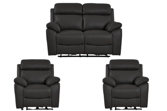 Dandrea Genuine Leather Grey Electric Power Recliner 2+1+1 Seater Sofa  Set