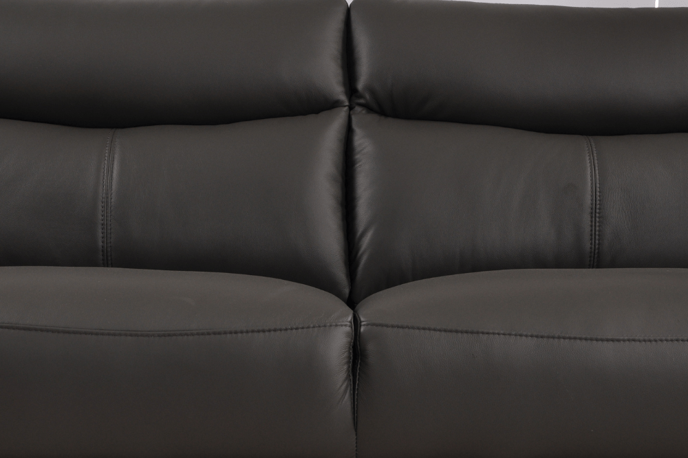 Vantage Genuine Leather Grey 3+1+1 Seater Sofa Set - Furniture Instore