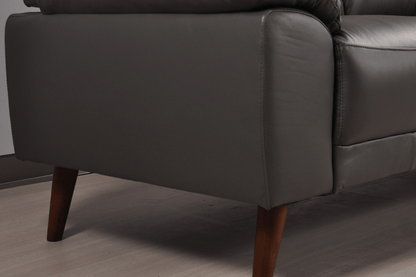 Vantage Genuine Leather Grey 3+1+1 Seater Sofa Set - Furniture Instore