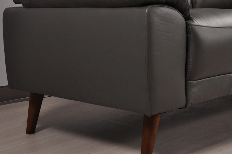 Vantage Genuine Leather Grey 3+1+1 Seater Sofa Set - Furniture Instore