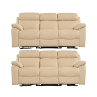 Dandrea Genuine Leather Cream Electric Power Recliner 3+3 Seater Sofa Set