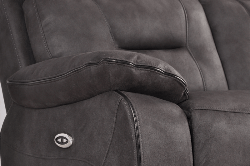 Foster Dark Grey Fabric Electric Recliner 3+1+1 Seater Sofa Set - Furniture Instore