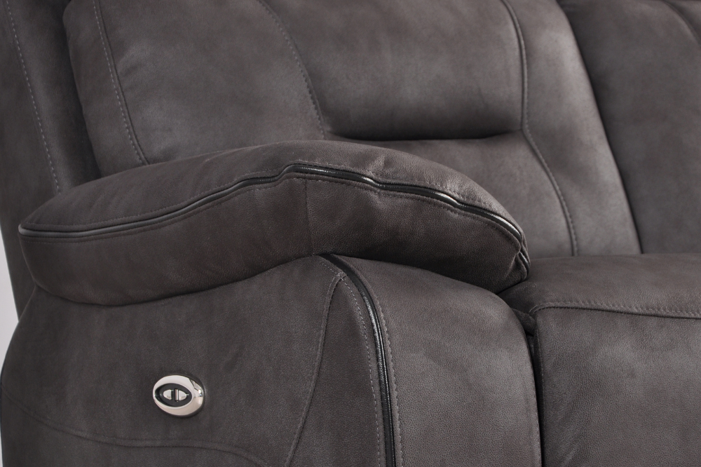 Foster Grey Fabric Electric Recliner 3+3 Seater Sofa Set
