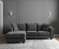 Somerford Left Hand Fabric Corner Chaise - Grey - Furniture Instore