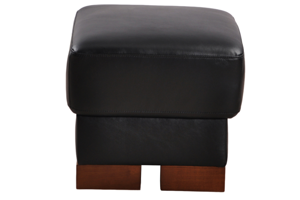Dalmore Genuine Leather Black Footstool