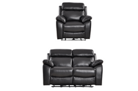 Dandrea Genuine Leather Black  Electric Power Recliner 2+1 Seater Sofa Set