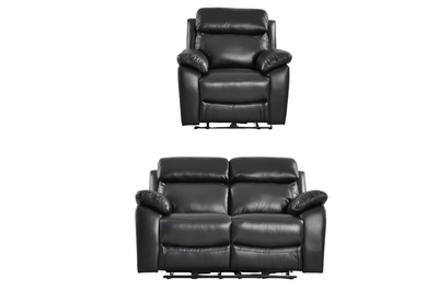 Dandrea Genuine Leather Black  Electric Power Recliner 2+1 Seater Sofa Set