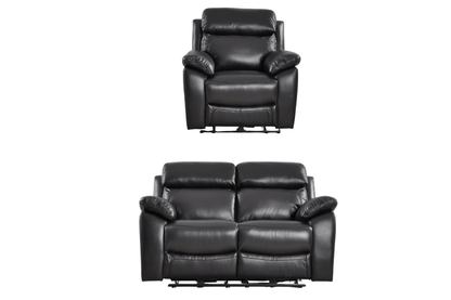 Dandrea Genuine Leather Black Electric Power Recliner 2+1 Seater Sofa Set - Furniture Instore