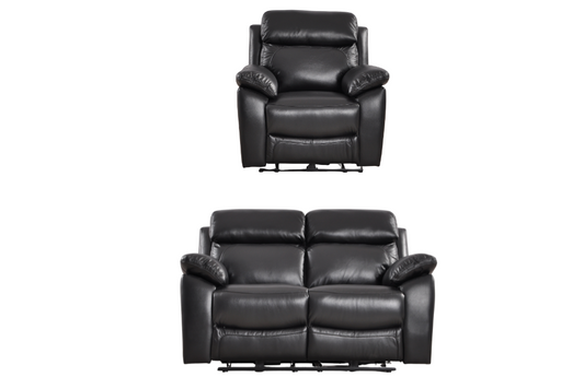 Dandrea Genuine Leather Black  Electric Power Recliner 2+1 Seater Sofa Set