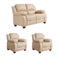 Valerie Cream Leather Modern 2+1+1 Seater Sofa Set