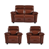 Rivello Genuine Leather Tan 2+1+1 Seater Sofa Set