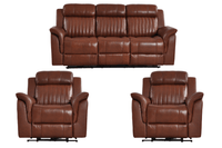 Cidliano Genuine Leather Tan Electric Power Recliner 3+1+1 Seater Sofa Set
