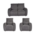 Carlisle Charcoal Fabric 2+1+1 Seater Sofa Set