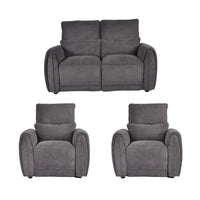 Carlisle Charcoal Fabric 2+1+1 Seater Sofa Set