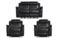 Cidliano Genuine Leather Black Electric Power Recliner 2+1+1 Seater Sofa Set