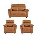 Rivello Genuine Leather Caramel 2+1+1 Seater Sofa Set