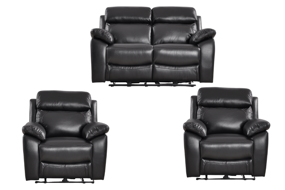 Dandrea Genuine Leather Black Electric Power Recliner 2+1+1 Seater sofa set - Furniture Instore