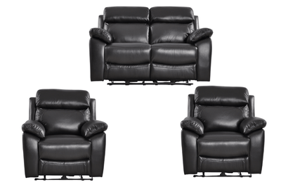 Dandrea Genuine Leather Black  Electric Power Recliner 2+1+1 Seater sofa set
