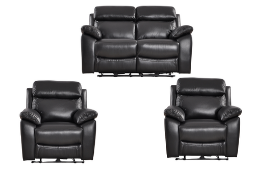 Dandrea Genuine Leather Black  Electric Power Recliner 2+1+1 Seater sofa set