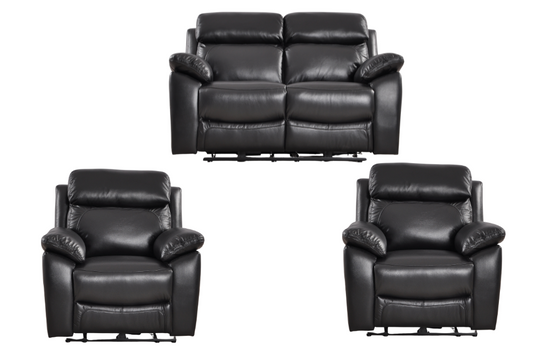 Dandrea Genuine Leather Black  Electric Power Recliner 2+1+1 Seater sofa set