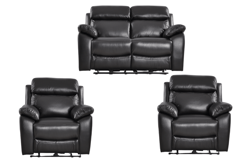 Dandrea Genuine Leather Black Electric Power Recliner 2+1+1 Seater sofa set - Furniture Instore