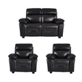 Rivello Genuine Leather Black 2+1+1 Seater Sofa Set
