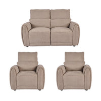 Carlisle Fabric Brown 2+1+1 Seater Sofa Set