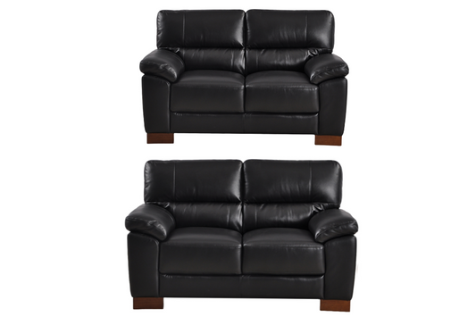 Dalmore Genuine Leather Black 2+2 Seater Sofa Set