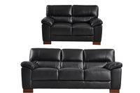 Dalmore Genuine Leather Black 3+2 Seater Sofa Set