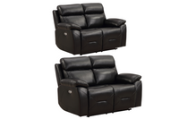 Renato Genuine Leather Black Electric Power Recliner 2+2 Seater Sofa Set
