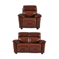Rivello Genuine Leather Tan 2+1 Seater Sofa Set