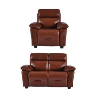 Rivello Genuine Leather Tan 2+1 Seater Sofa Set