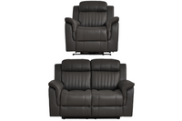 Cidliano Genuine Leather Grey Electric Power Recliner 2+1 Seater Sofa Set