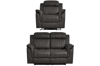 Cidliano Genuine Leather Grey Electric Power Recliner 2+1 Seater Sofa Set