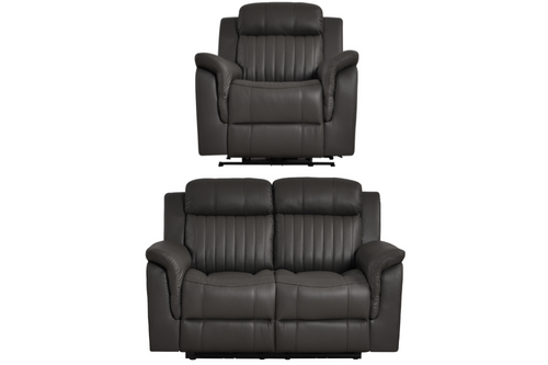 Cidliano Genuine Leather Grey Electric Power Recliner 2+1 Seater Sofa Set